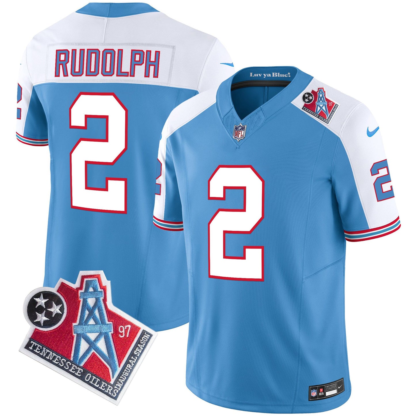 Titans 1997 Throwback Limited Vapor Jersey V2 - All Stitched