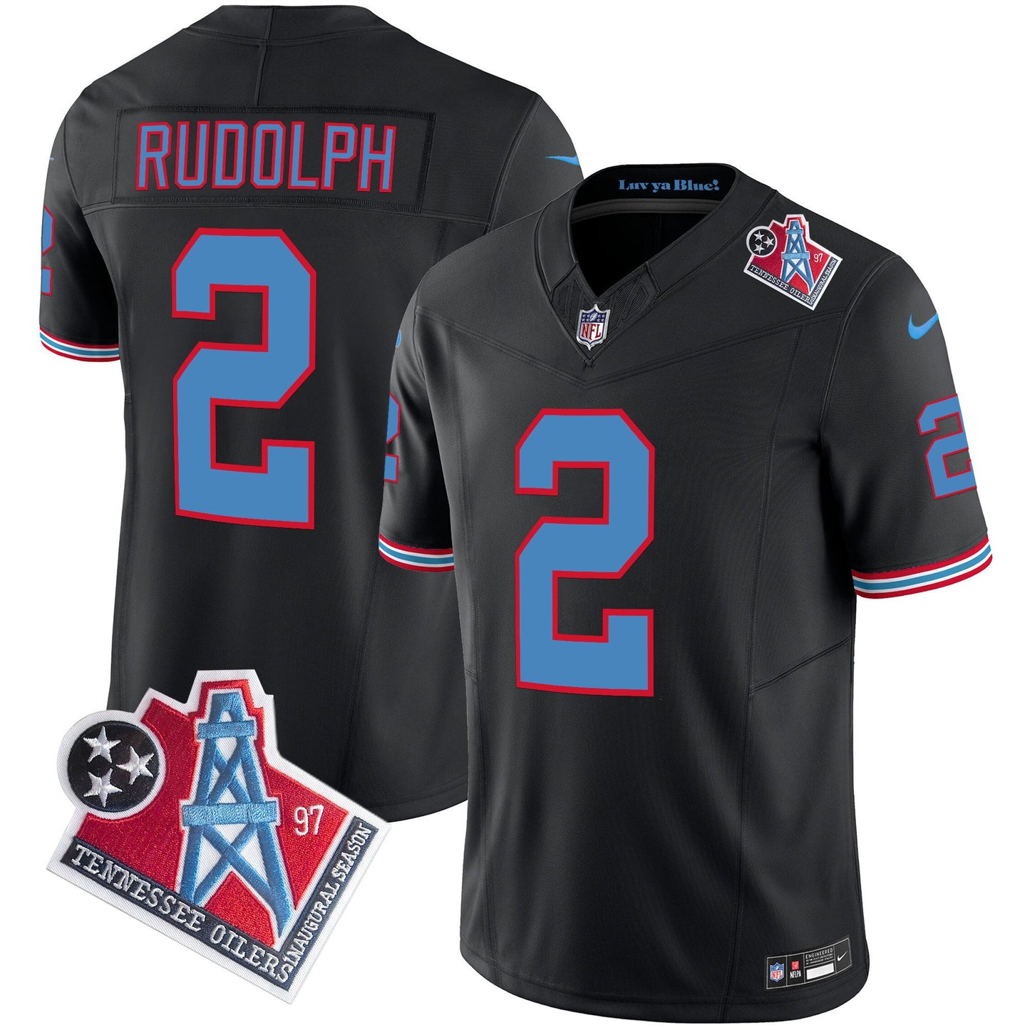 Titans 1997 Throwback Limited Vapor Jersey V2 - All Stitched