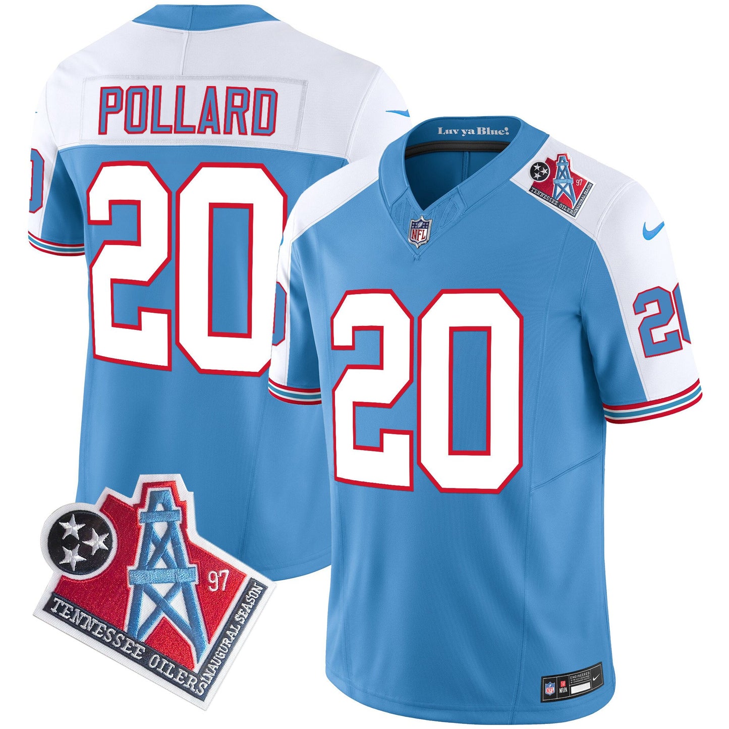 Titans 1997 Throwback Limited Vapor Jersey V2 - All Stitched