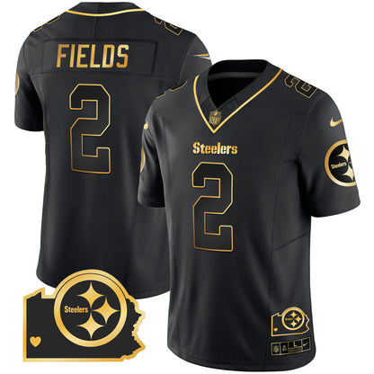 Steelers Home Patch Gold Vapor Jersey - All Stitched