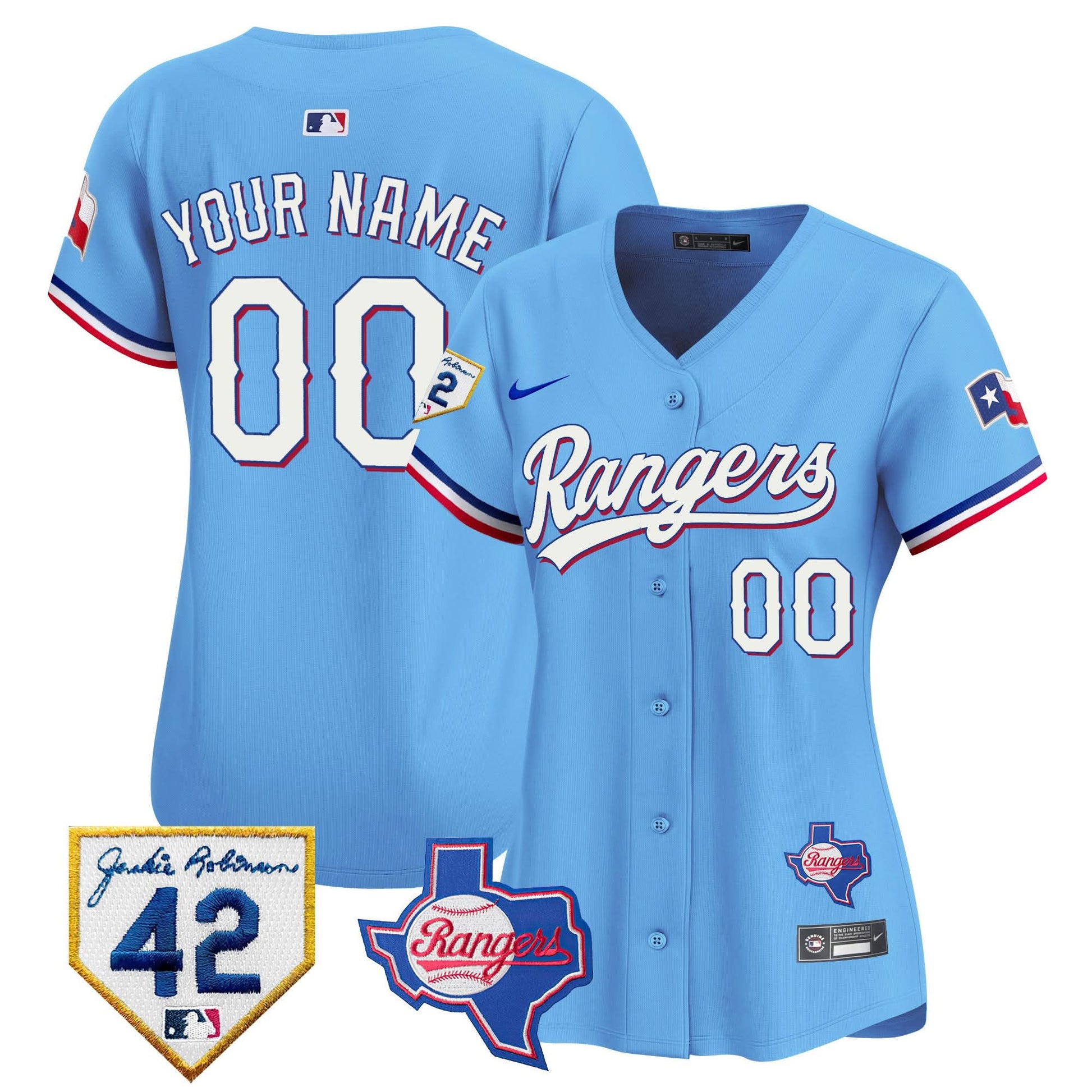 Texas Rangers 2024 Jackie Robinson Patch Vapor Premier Limited Custom Jersey - All Stitched
