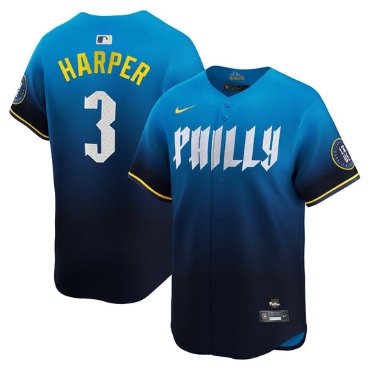 Philadelphia Phillies City Connect 2024 Blue Jersey - All Stitched