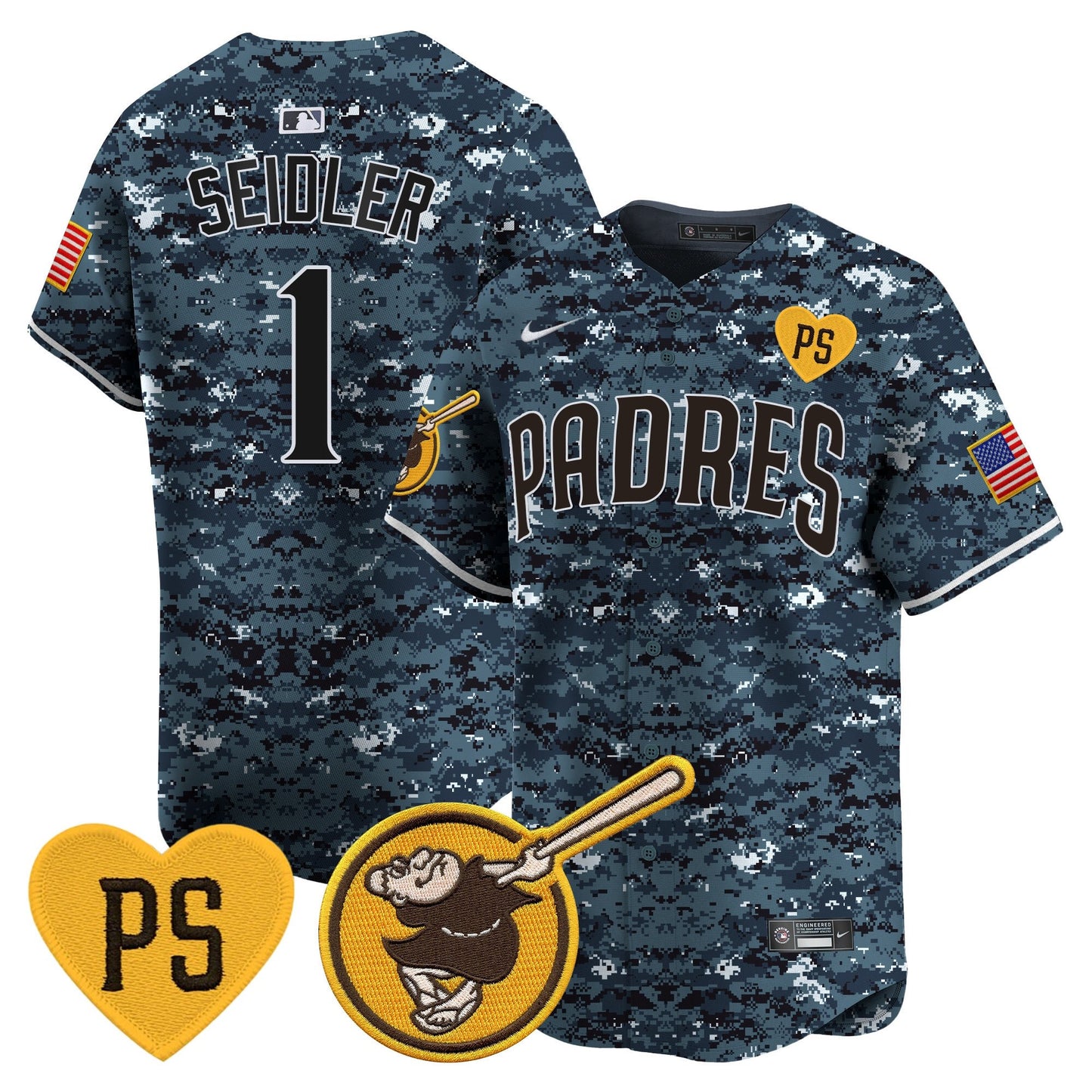 Padres USMC Alternate Vapor Premier Limited Jersey – All Stitched