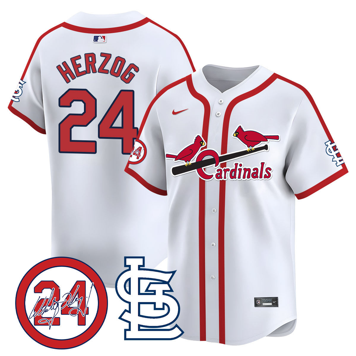 Whitey Herzog Cardinals 2024 Jersey - All Stitched