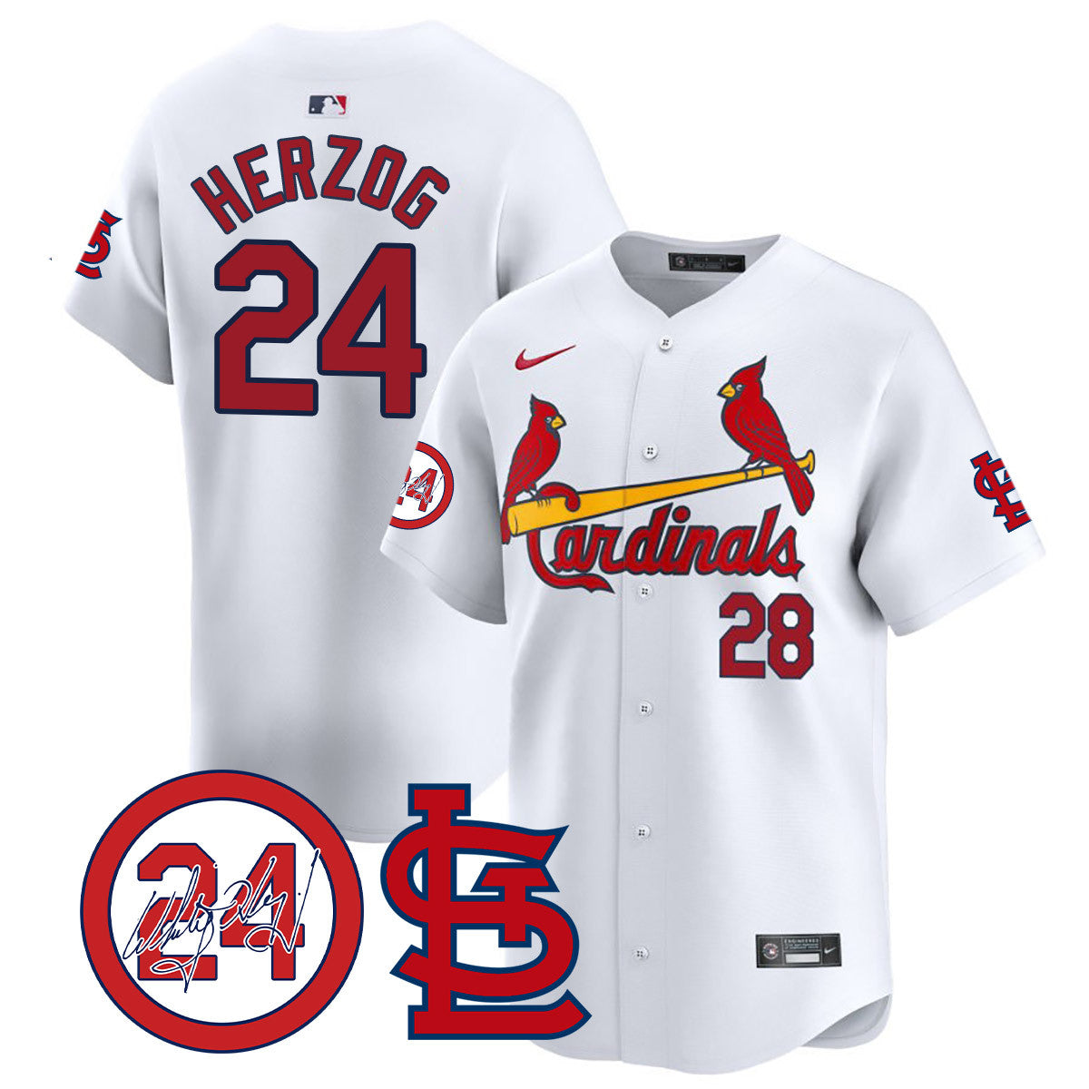 Whitey Herzog Cardinals 2024 Jersey - All Stitched