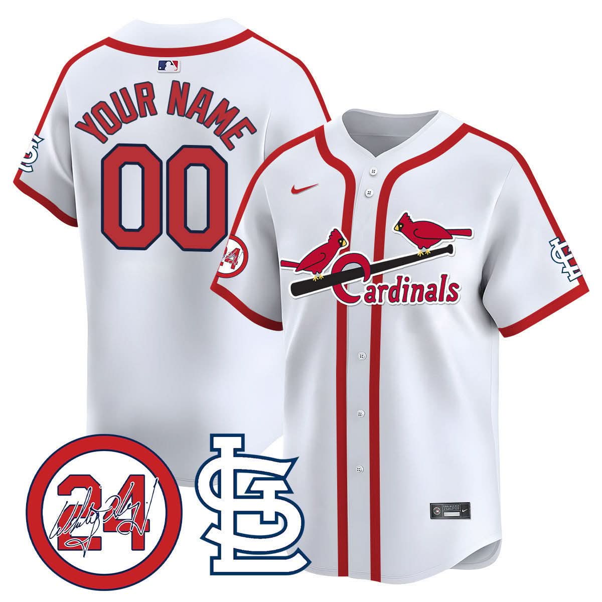 St. Louis Cardinals Memorial Vapor Premier Limited Custom Jersey - All Stitched