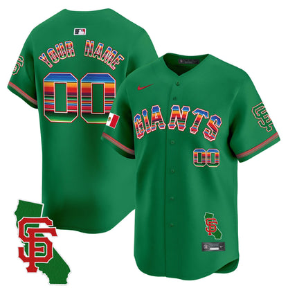 San Francisco Giants Mexico California Patch Vapor Premier Limited Custom Jersey - All Stitched