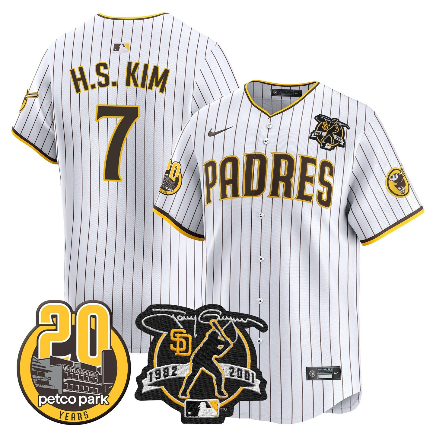 Padres Tony Gwynn & Petco Park 20th Patch Vapor Premier Limited Jersey ·All Stitched