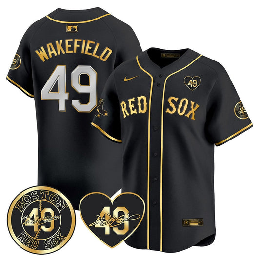 Red Sox Tim Wakefield Memorial Patch Vaper Premier Limited Jersey - All Stitched- All Stitched