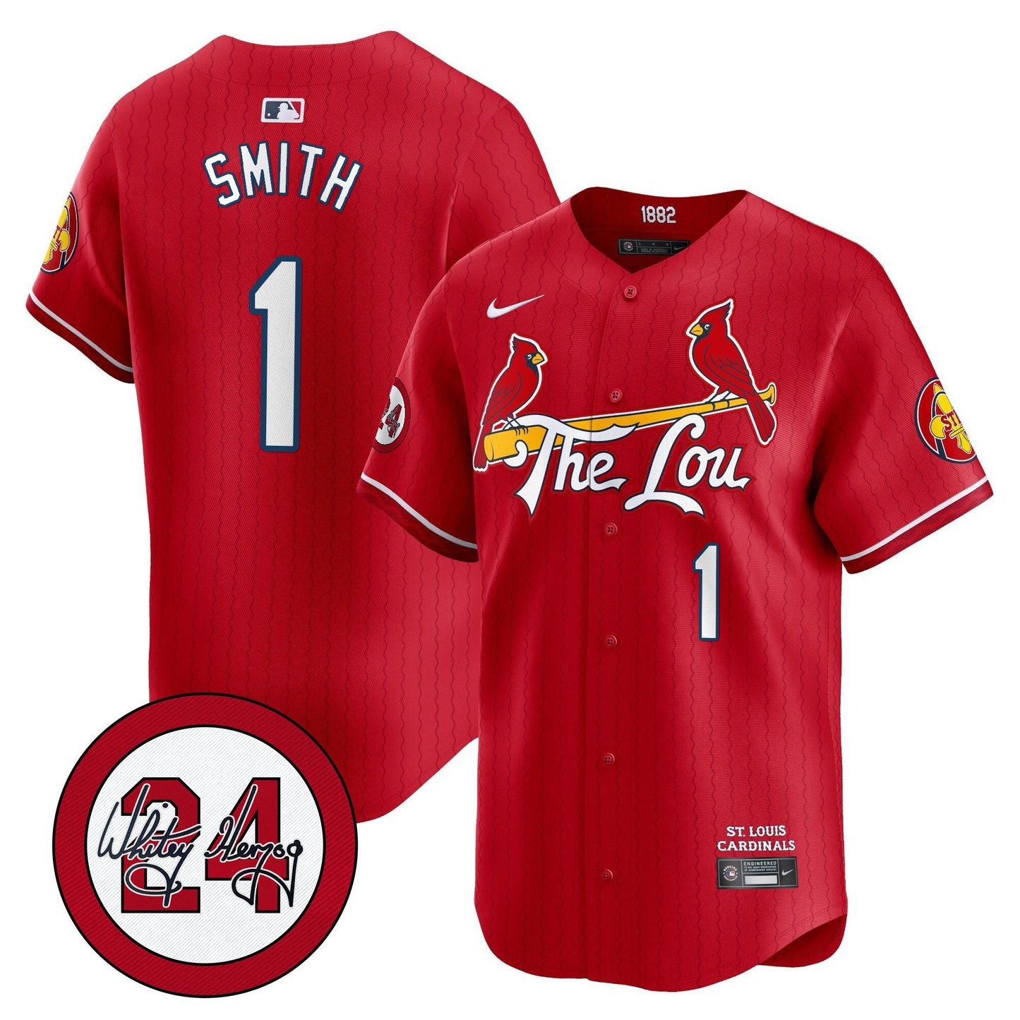 St. Louis Cardinals 2024 City Connect Whitey Herzog Patch Vapor Premier Limited Jersey - All Stitched