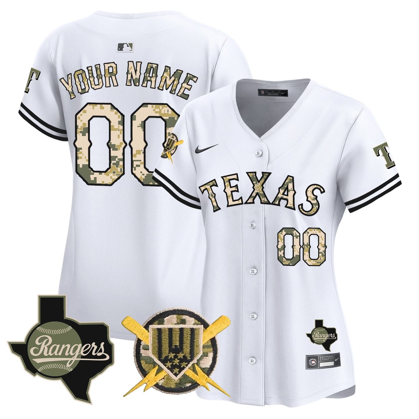 Texas Rangers Armed Forces Day Vapor Premier Limited Custom Jersey - All Stitched
