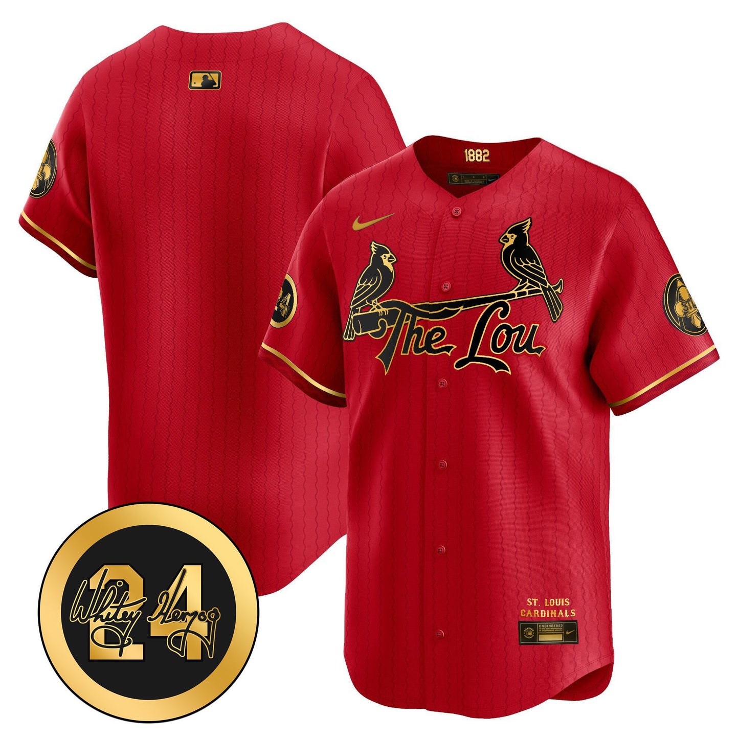 St. Louis Cardinals 2024 City Connect Whitey Herzog Patch Vapor Premier Limited Jersey - All Stitched