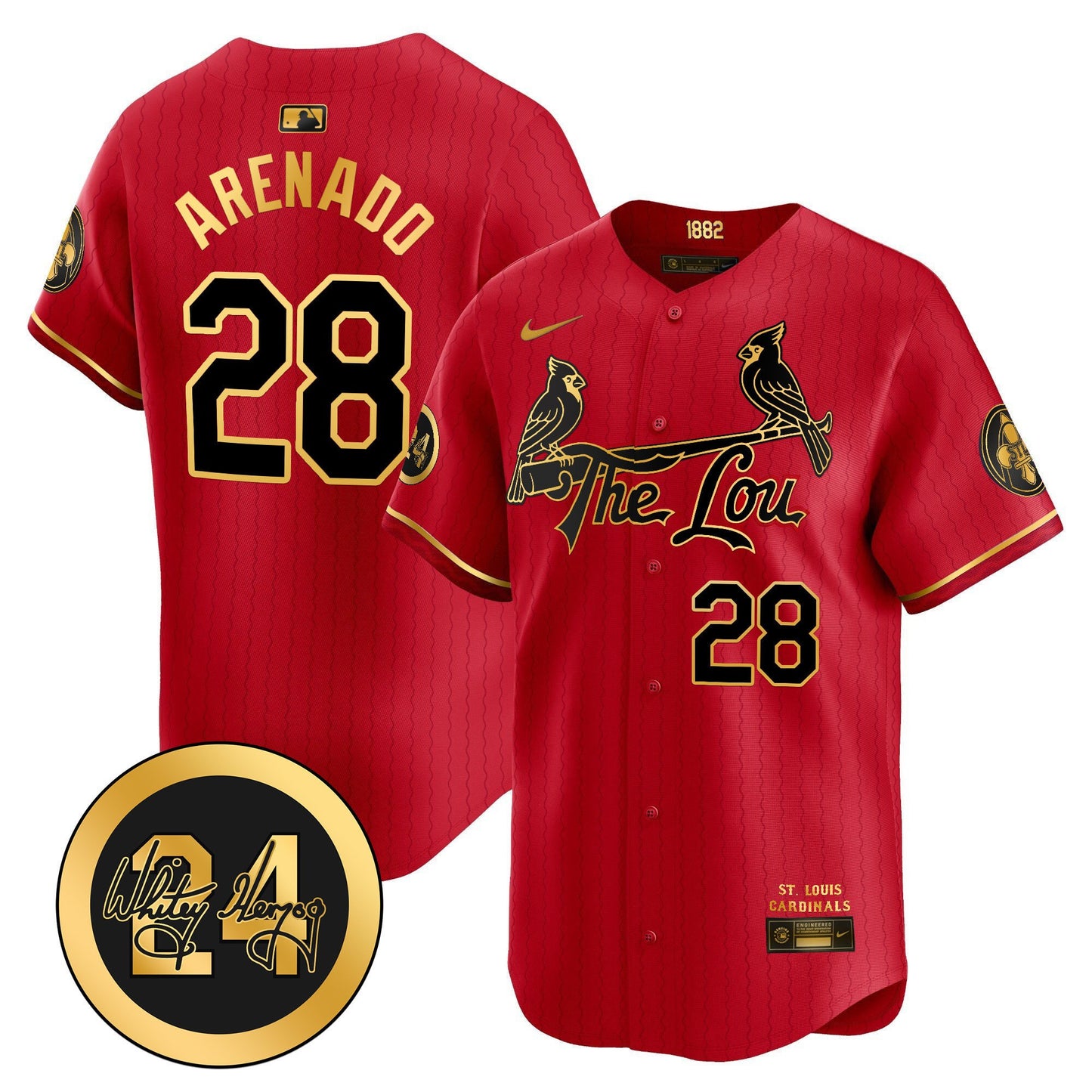 St. Louis Cardinals 2024 City Connect Whitey Herzog Patch Vapor Premier Limited Jersey - All Stitched