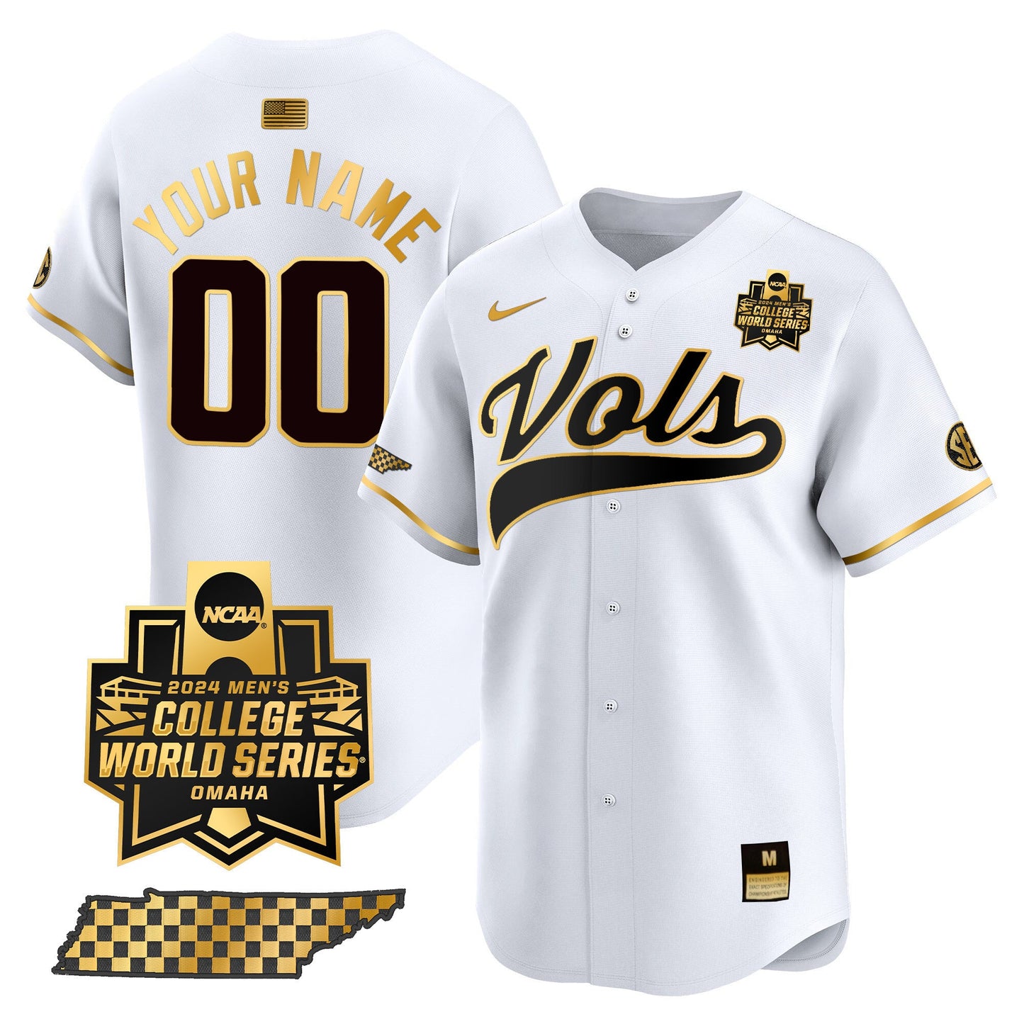 Tennessee 2024 College World Series Vapor Premier Limited Custom Jersey V2 - All Stitched