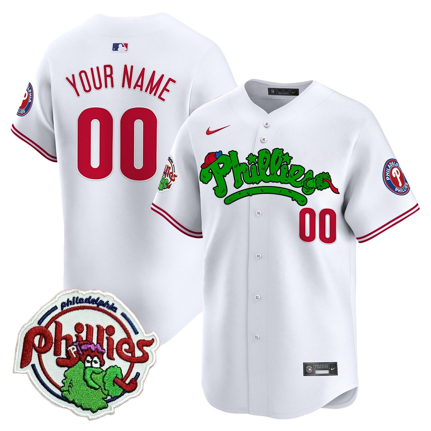 Phillies Phanatic Patch Vapor Premier Limited Custom Jersey V2 - All Stitched