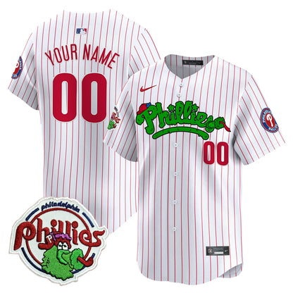 Phillies Phanatic Patch Vapor Premier Limited Custom Jersey V2 - All Stitched