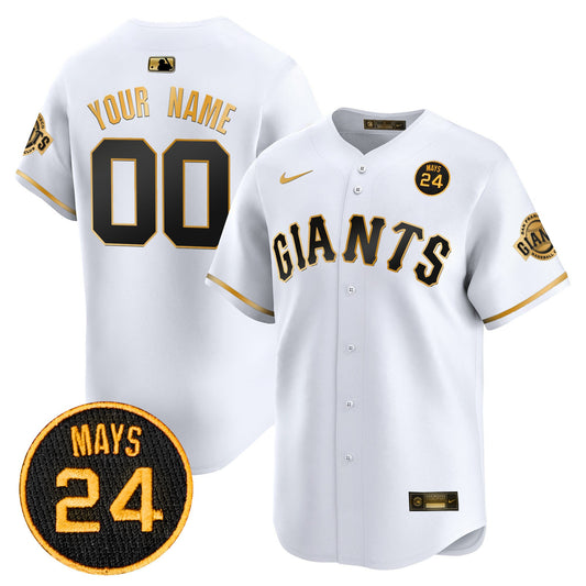 San Francisco Giants 2024 Willie Mays Patch Vapor Premier Limited Custom Jersey V3 - All Stitched