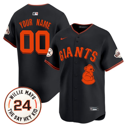 San Francisco Giants 2024 Willie Mays Patch Vapor Premier Limited Custom Jersey V4 - All Stitched