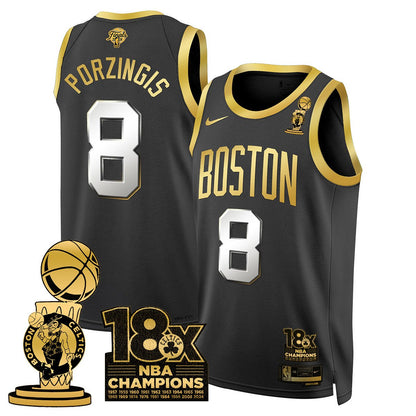 Men's Boston Celtics 2024 Champions Jersey - 18X Times NBA Champ Patch - All Stitched