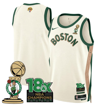 Men's Boston Celtics 2024 Champions Jersey - 18X Times NBA Champ Patch - All Stitched