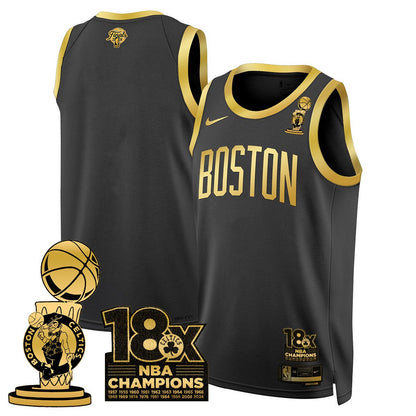 Men's Boston Celtics 2024 Champions Jersey - 18X Times NBA Champ Patch - All Stitched