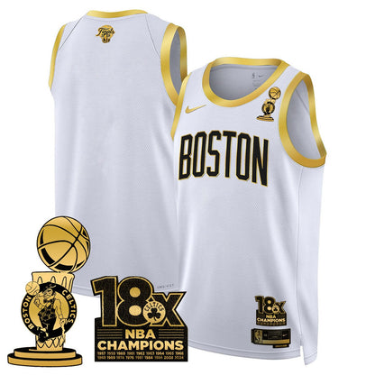 Men's Boston Celtics 2024 Champions Jersey - 18X Times NBA Champ Patch - All Stitched