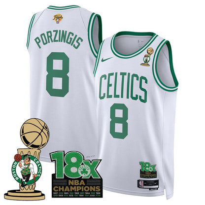 Men's Boston Celtics 2024 Champions Jersey - 18X Times NBA Champ Patch - All Stitched