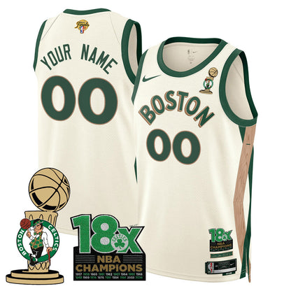 Custom Celtics 2024 Champions Jersey - 18X Times Champ Patch - All Stitched