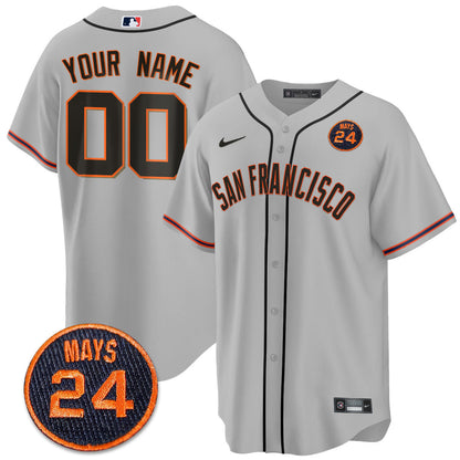 Custom San Francisco Giants 2024 Vapor Premier Limited Jersey N1 - #24 Willie Mays Patch