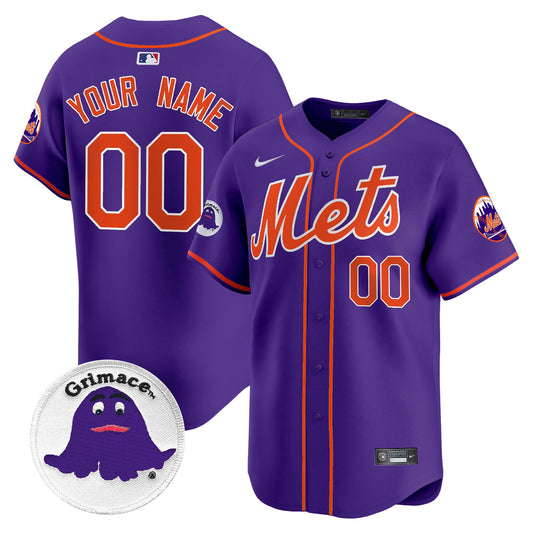 Mets Grimace Vapor Premier Limited Custom Jersey - All Stitched