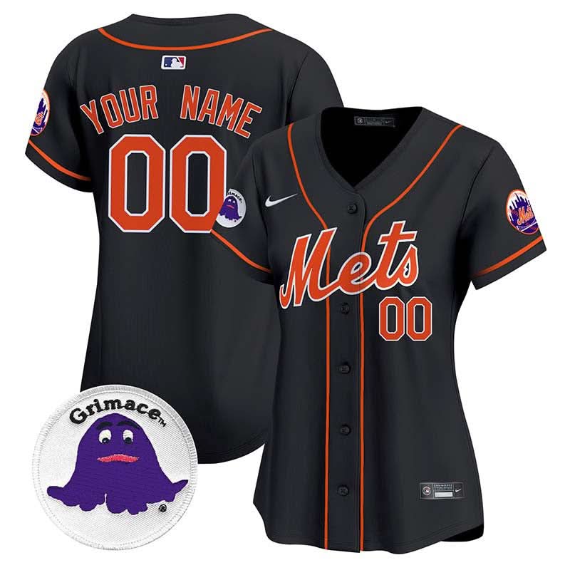 Mets Grimace Vapor Premier Limited Custom Jersey - All Stitched