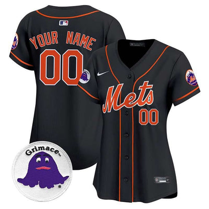 Mets Grimace Vapor Premier Limited Custom Jersey - All Stitched