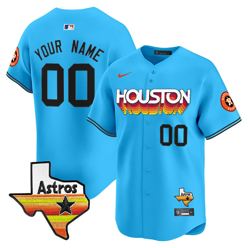 Astros Throwback Style Vapor Premier Limited Custom Jersey - All Stitched