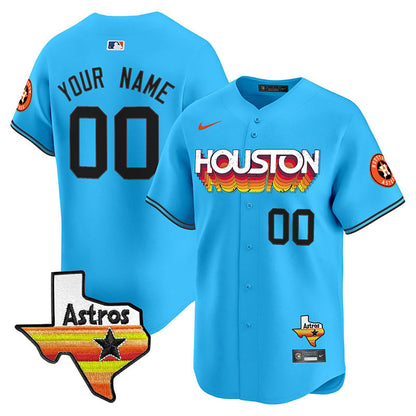 Astros Throwback Style Vapor Premier Limited Custom Jersey - All Stitched