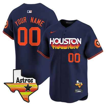 Astros Throwback Style Vapor Premier Limited Custom Jersey - All Stitched