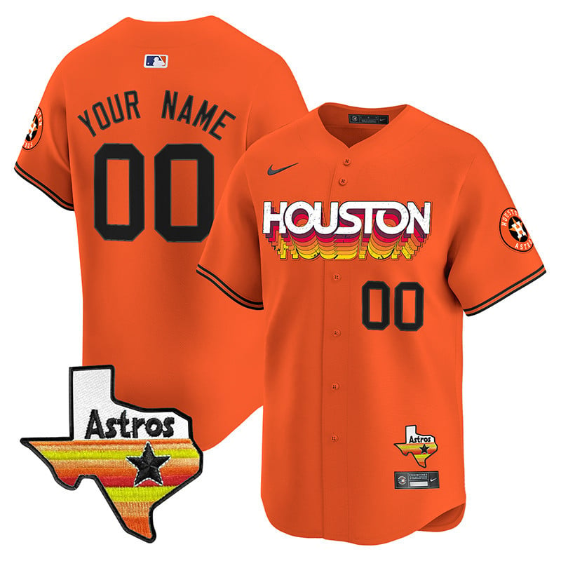 Astros Throwback Style Vapor Premier Limited Custom Jersey - All Stitched