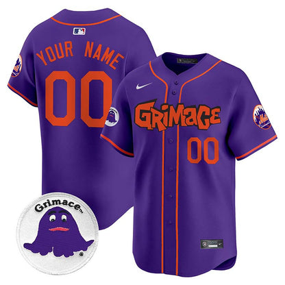 Mets Grimace Vapor Premier Limited Custom Jersey V2 - All Stitched