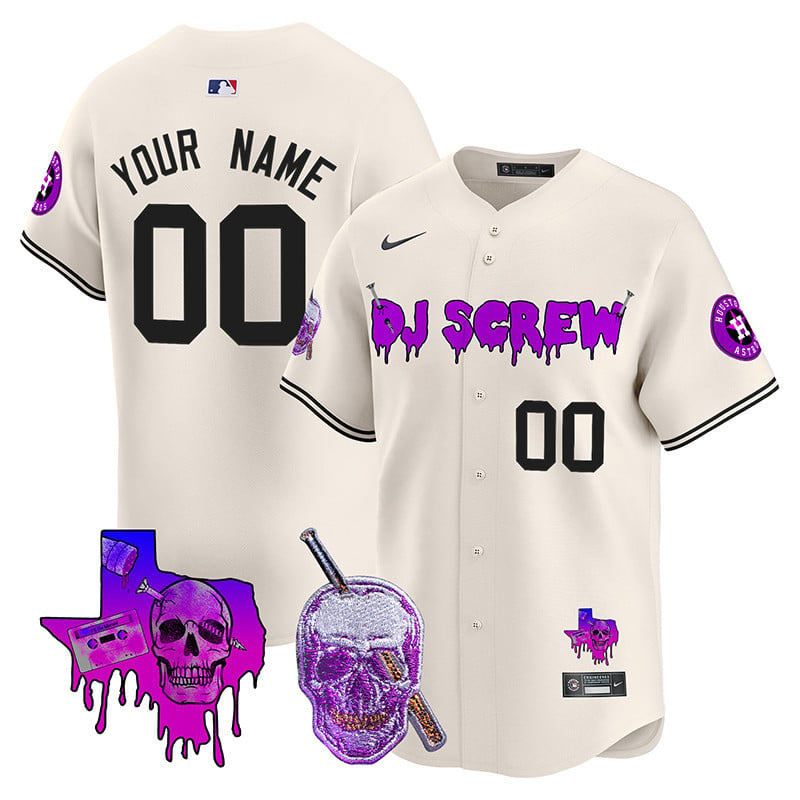 Astros DJ Screw Vapor Premier Limited Custom Jersey - All Stitched