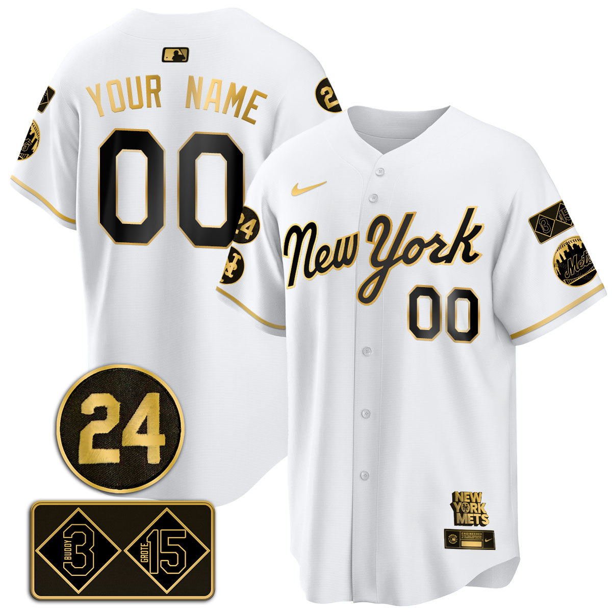 Custom Mets Memorial Player Limited Jersey - All Stitched