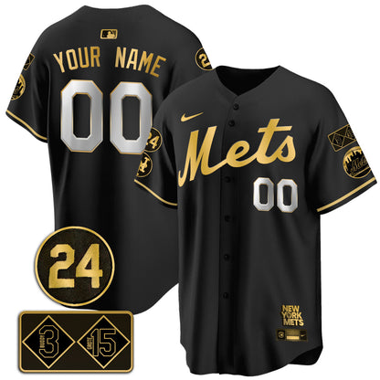 Custom Mets Memorial Player Limited Jersey - All Stitched