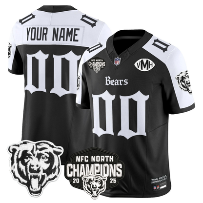 Custom CHI 'Gothic Midway Legacy' NFC North Champions Patch Vapor Limited Jersey - All Stitched