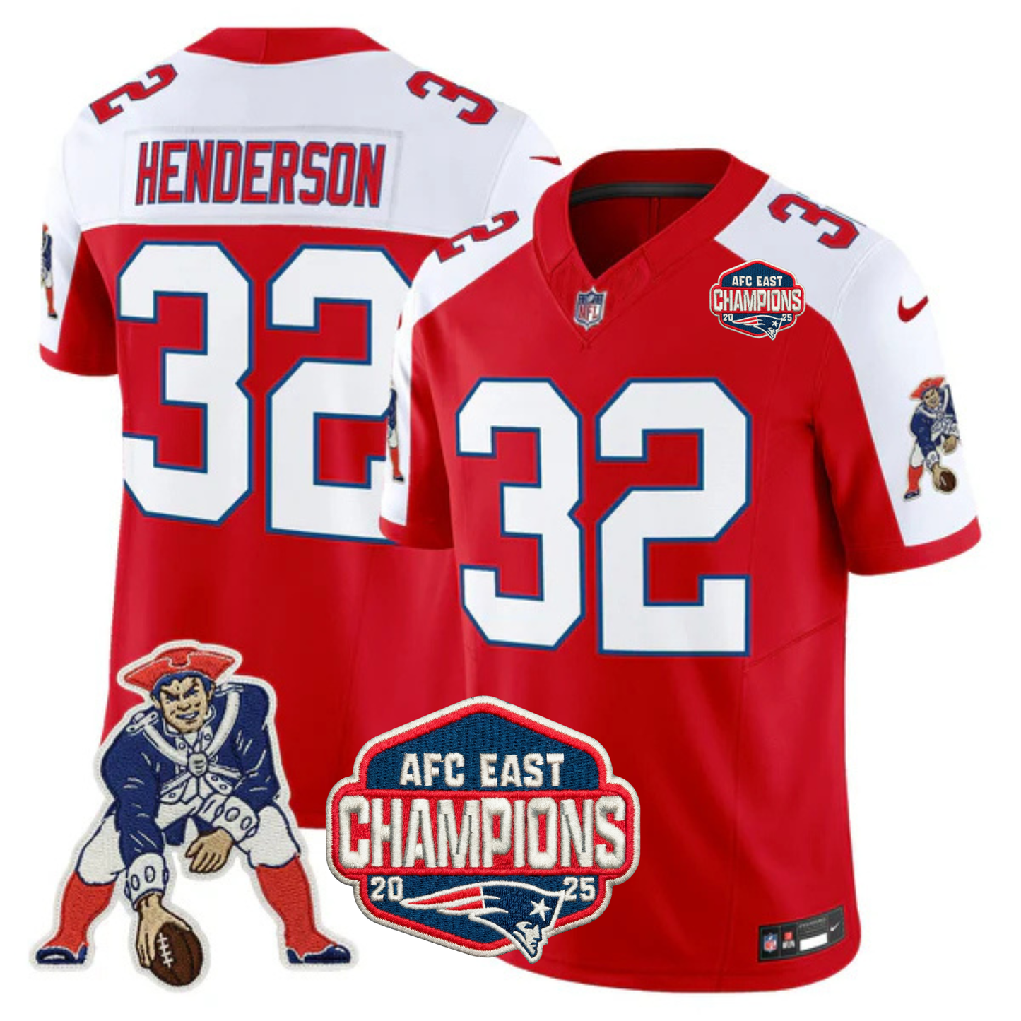NE AFC East Champions Throwback Vapor Limited Jersey V2 - All Stitched