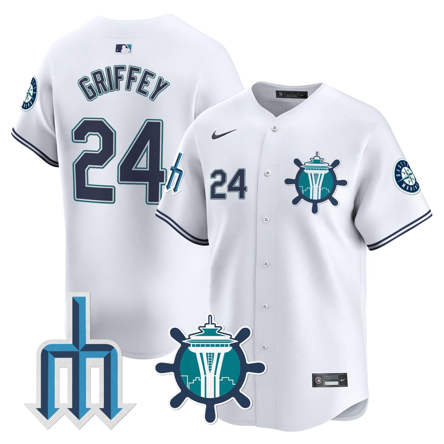 Seattle Mariners Trident Patch Vapor Premier Limited Jersey - All Stitched