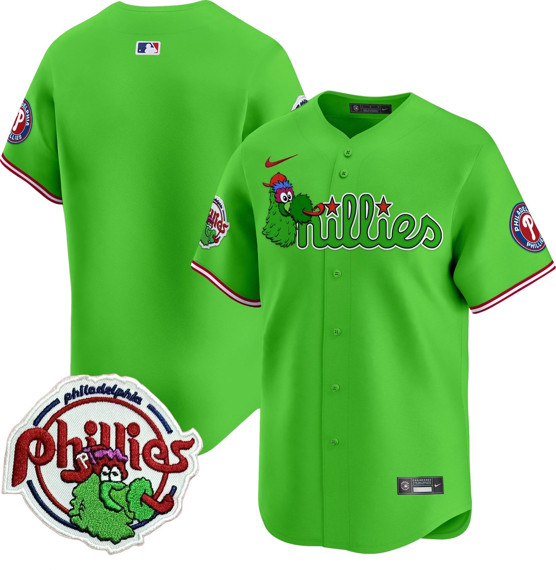 Men's Phillies Phanatic Patch Vapor Premier Limited Jersey V3 - All Stitched