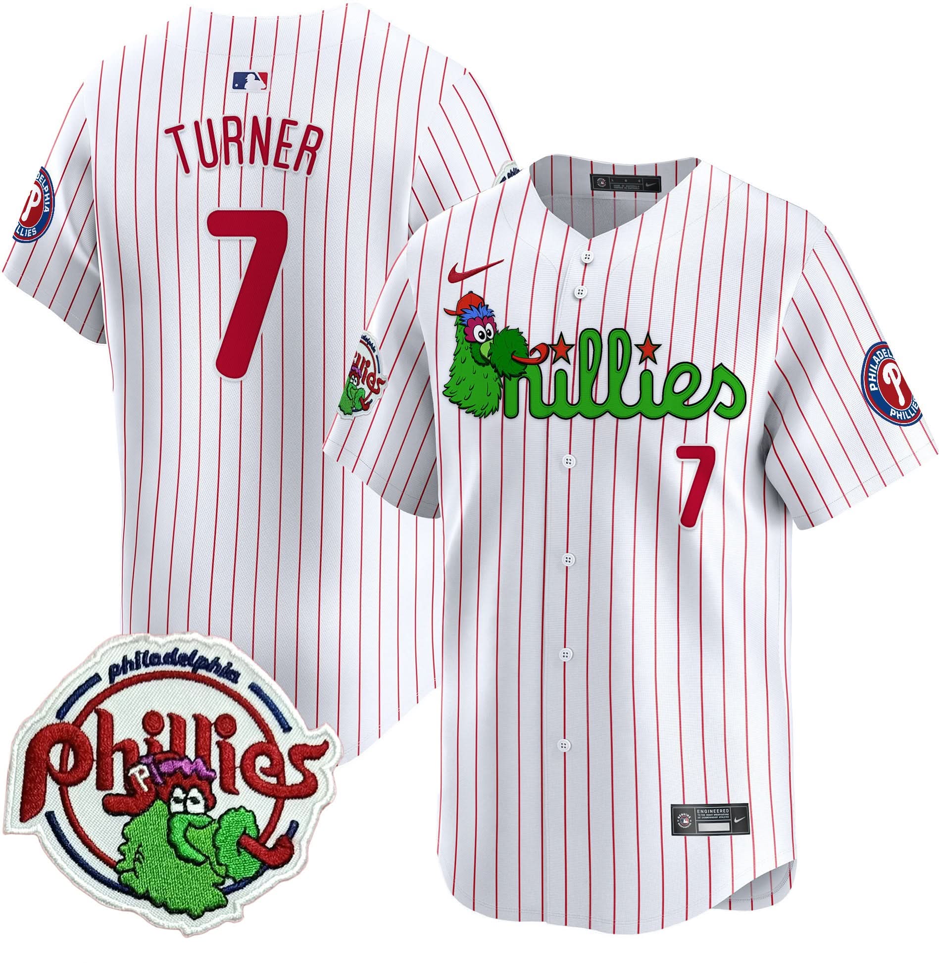 Men's Phillies Phanatic Patch Vapor Premier Limited Jersey V3 - All Stitched