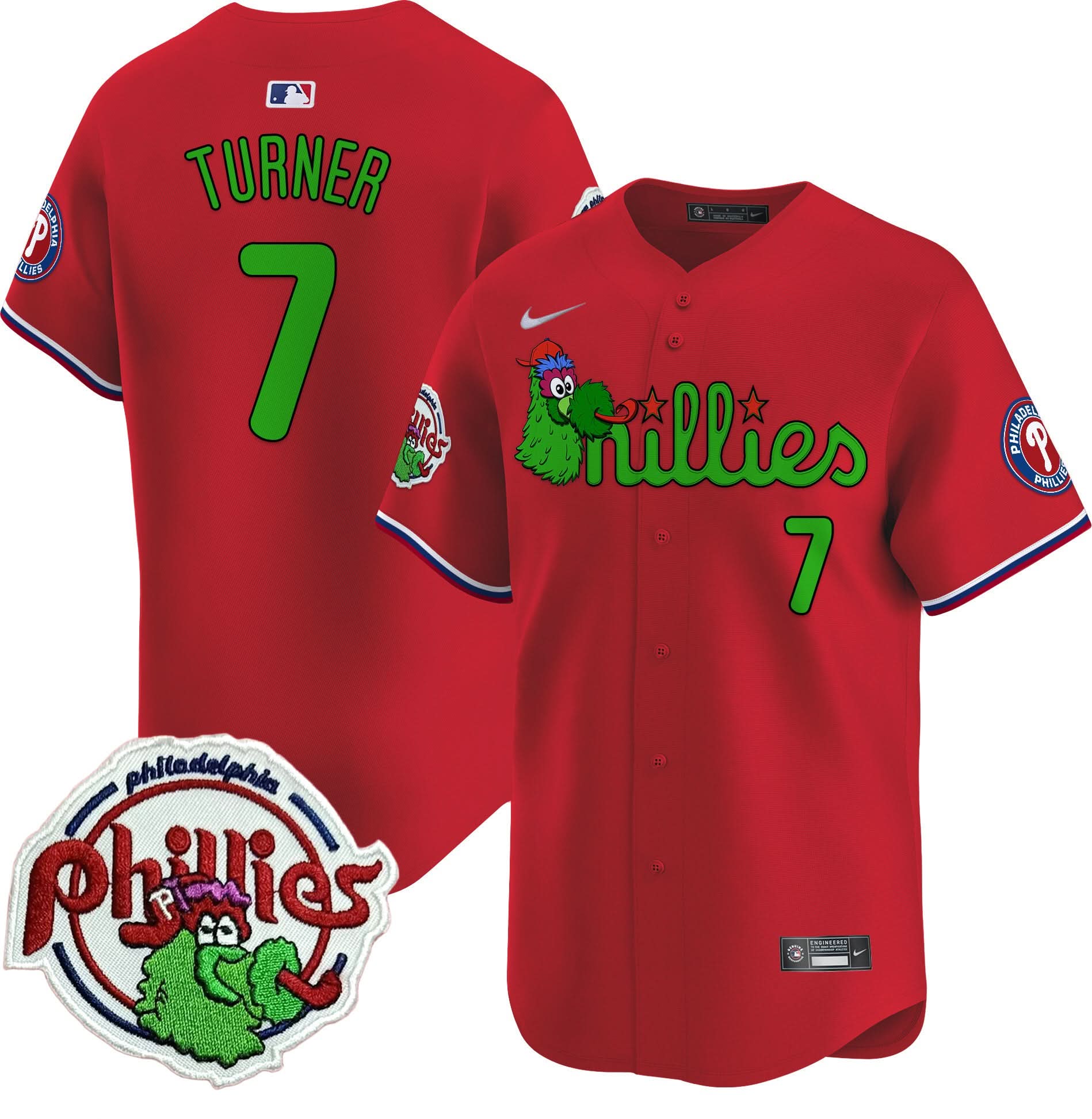 Men's Phillies Phanatic Patch Vapor Premier Limited Jersey V3 - All Stitched