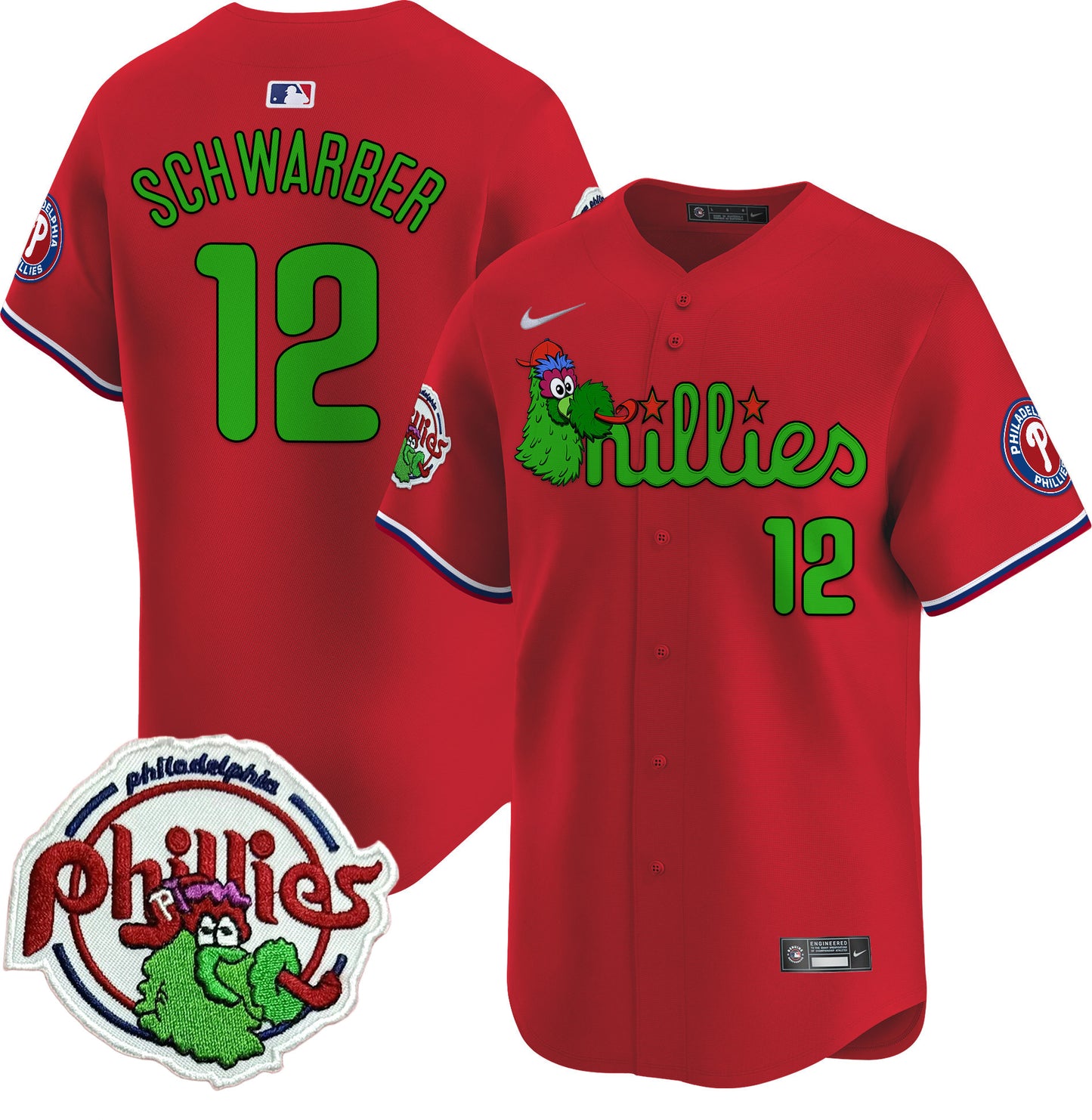 Phillies Phanatic Patch Vapor Premier Limited Jersey V3 - All Stitched