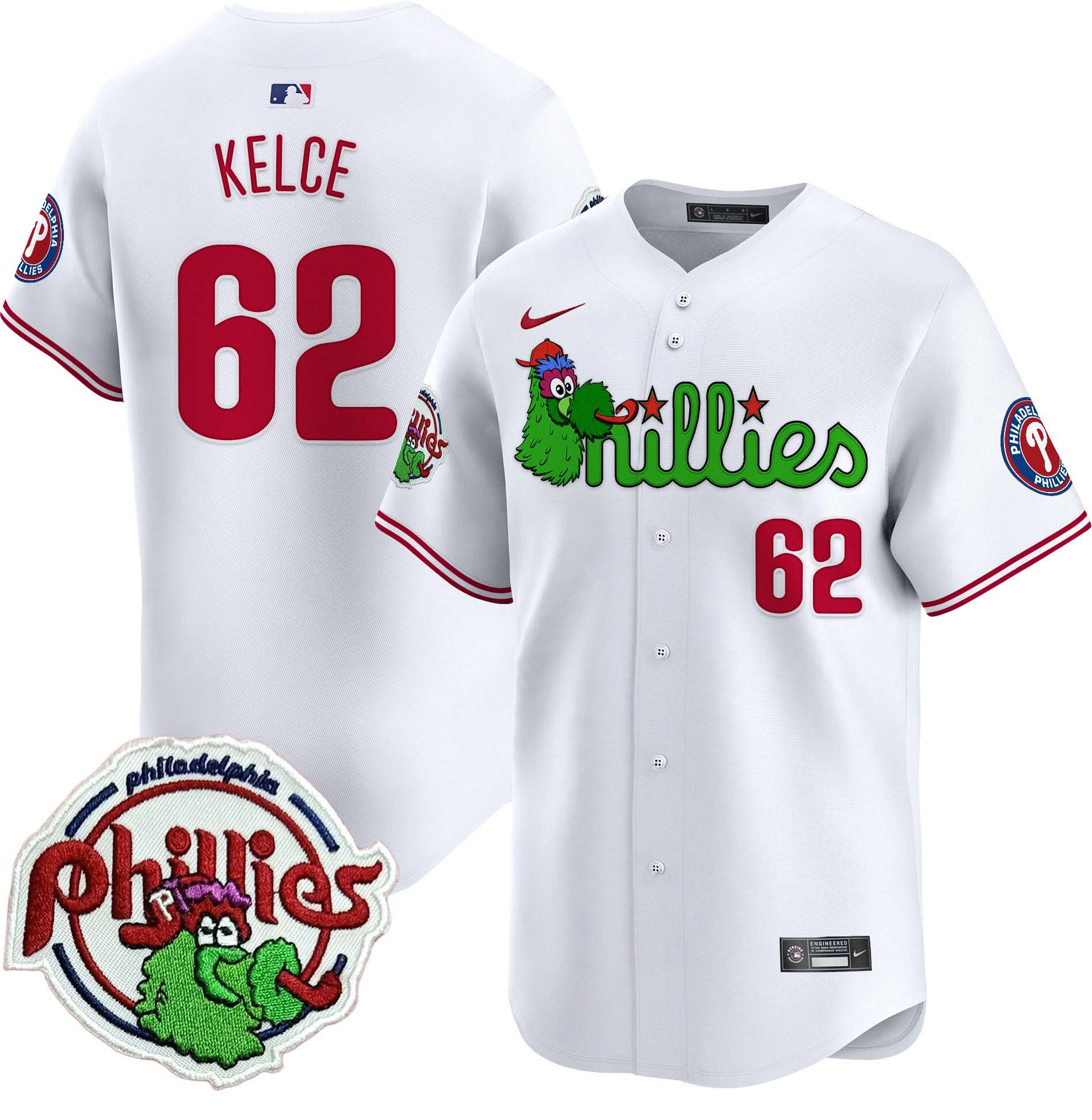 Men's Phillies Phanatic Patch Vapor Premier Limited Jersey V3 - All Stitched