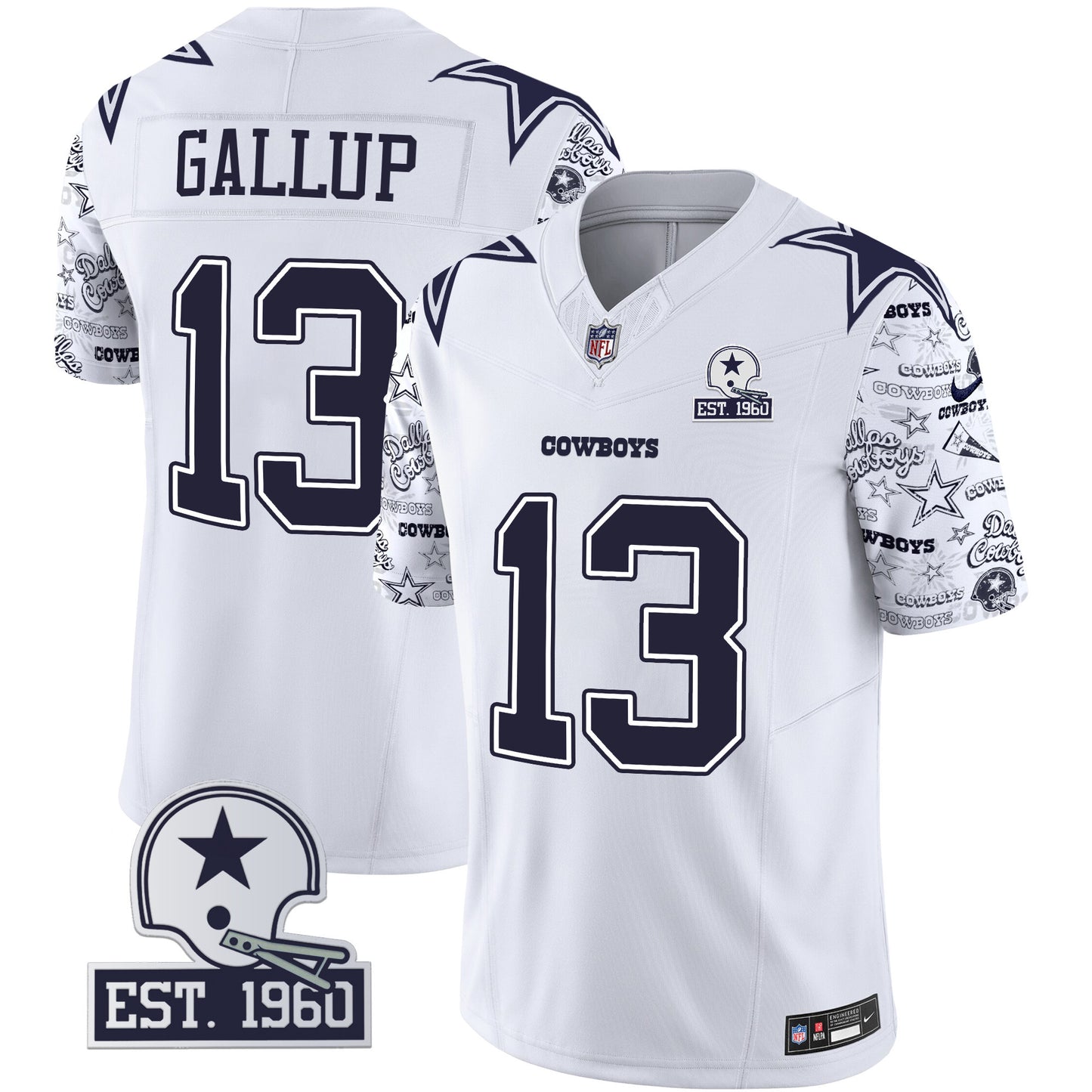 Cowboys Pattern Style Vapor Limited Jersey - All Stitched