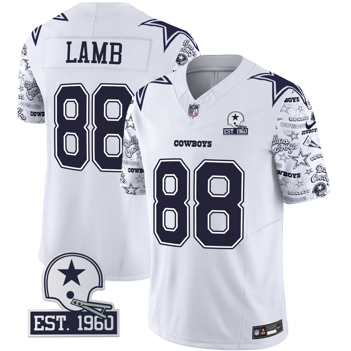 Cowboys Pattern Style Vapor Limited Jersey - All Stitched